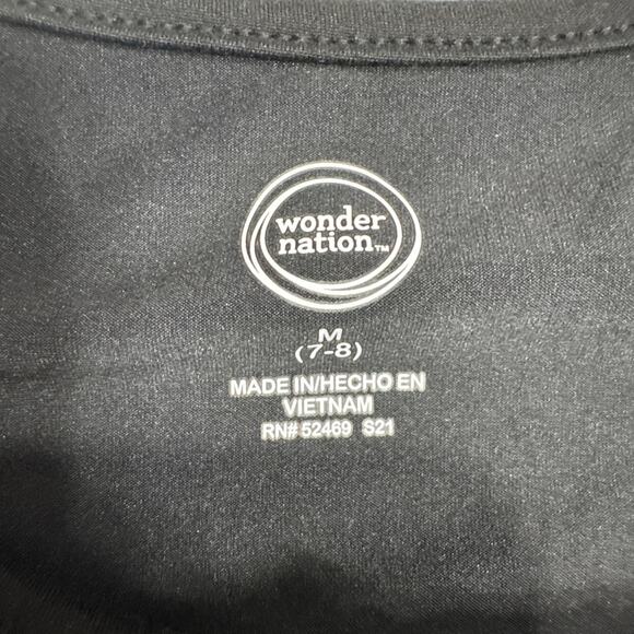 Wonder Nation Black Sequin Party Dress Girls Sz M (7-8) Cap Sleeve Mix Media - Picture 3 of 8